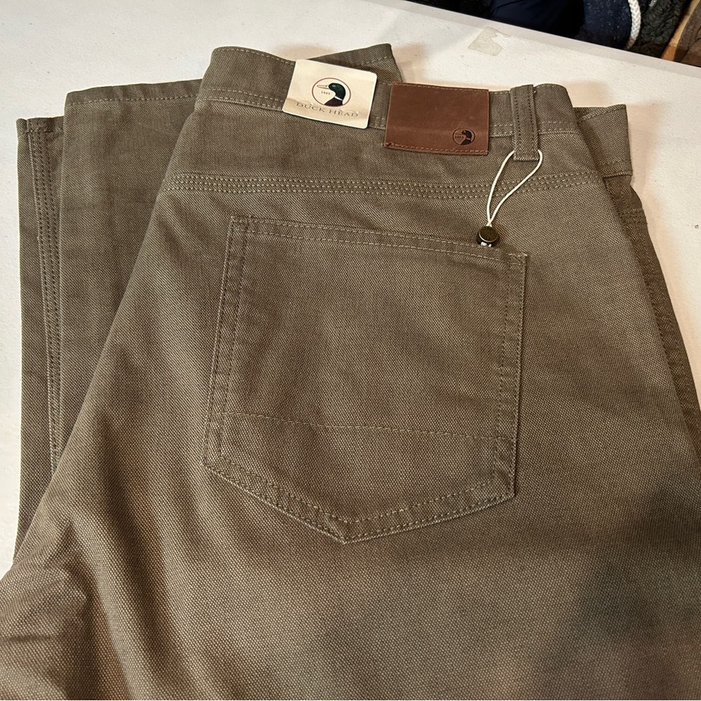Men’s Duck Head Field Canvas 5-Pocket pants Dark Olive New